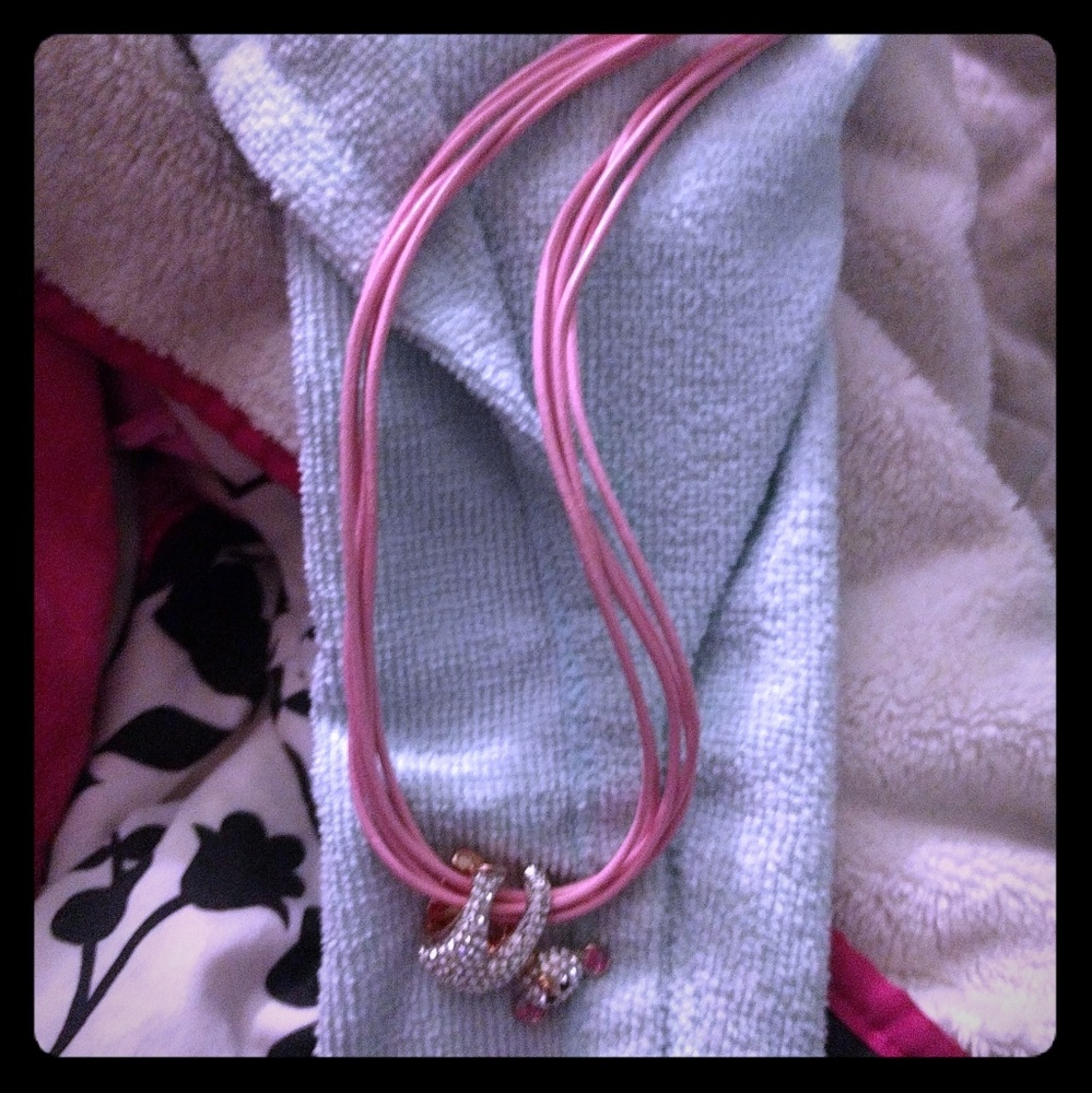 CRYSTAL ROSE KOALA SLIDE W-18" MULTISTRAND PINK